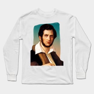 Italian Composer Gaetano Donizetti illustration Long Sleeve T-Shirt
